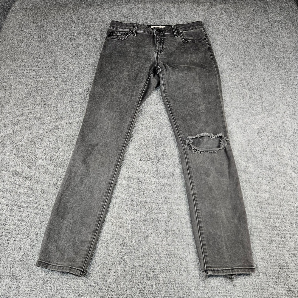 DL1961 Margaux Insta Sculpt Ankle Skinny Jeans Black Distressed Size 28